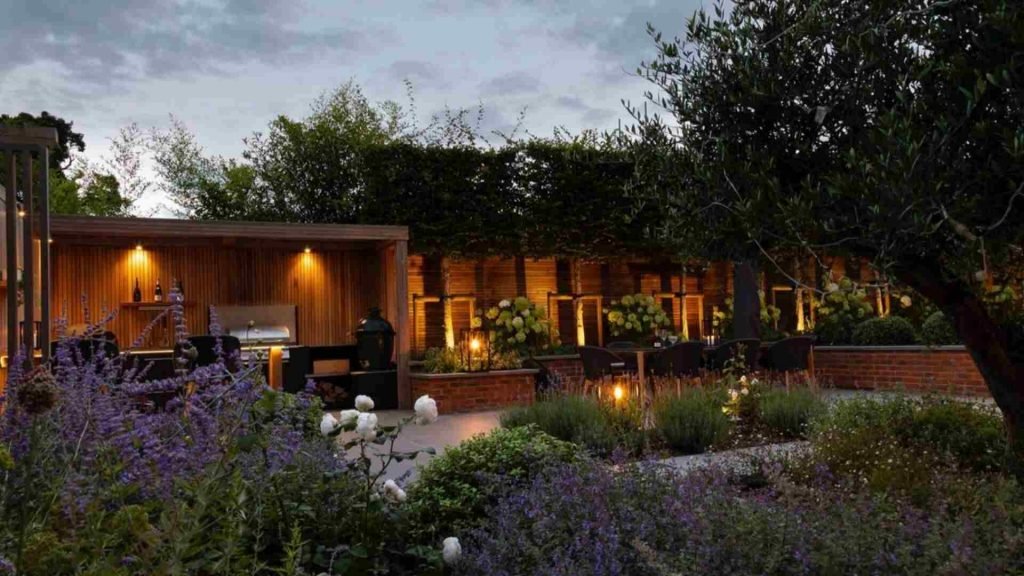 Raine Garden with lighting.